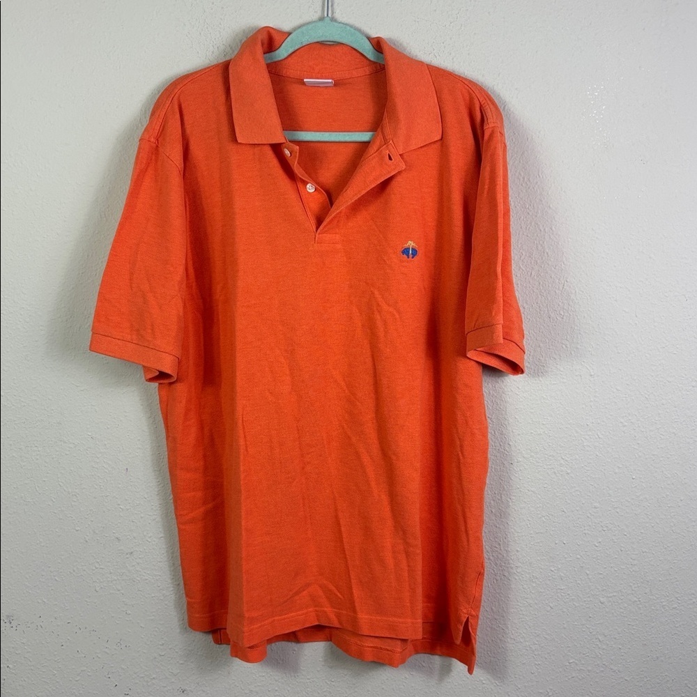 Brooks Brothers Performance Polo Original Fit Orange Short Sleeve Shirt sz Large